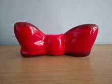 Load image into Gallery viewer, Ruby Red Ribbon Bow Ceramic Candle Holder McGowan and Rutherford
