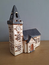 Load image into Gallery viewer, Village Pottery Steeple Church Tealight Holder Ceramic Gift NEW
