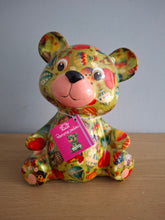 Load image into Gallery viewer, Pomme Pidou TOTO TEDDY BEAR Money Box Green Decoupage Ceramic Piggy Bank With Stopper
