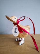 Load image into Gallery viewer, DCUK Wooden Ducky Duck Wild Strawberry Boots Named NATALIE
