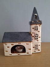 Load image into Gallery viewer, Village Pottery Steeple Church Tealight Holder Ceramic Gift NEW
