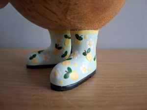 DCUK Wooden Ducky Duck Lemon Boots Named BERTIE