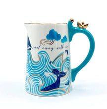 Load image into Gallery viewer, House of Disaster Nautical MILK JUG Porcelain By The Sea Jug With Gift Box
