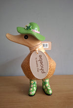 Load image into Gallery viewer, DCUK Green Floral Hat and Boots Ducky Duck Named PHOEBE 12cm New
