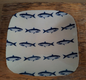 FISH Design Wooden Enamel Tray 20cm