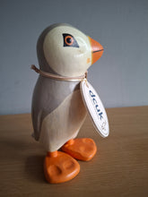 Load image into Gallery viewer, DCUK Puffings Baby Wooden Puffin Bird Named CARTER  Coastal Ornament
