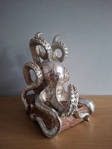 OCTOPUS Pair of Bookends McGowan and Rutherford SilverEffect Detailed Octopus Design