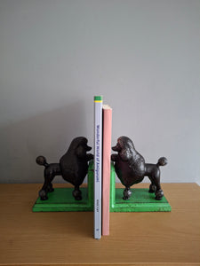 BOOKENDS Cast Iron Antiqued Pair of Black Poodle Bookends McGowan & Rutherford