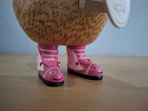 DCUK Duck Wild Welly PINK BUTTERFLY BOOTS Wooden Ducky Named KATHRYN