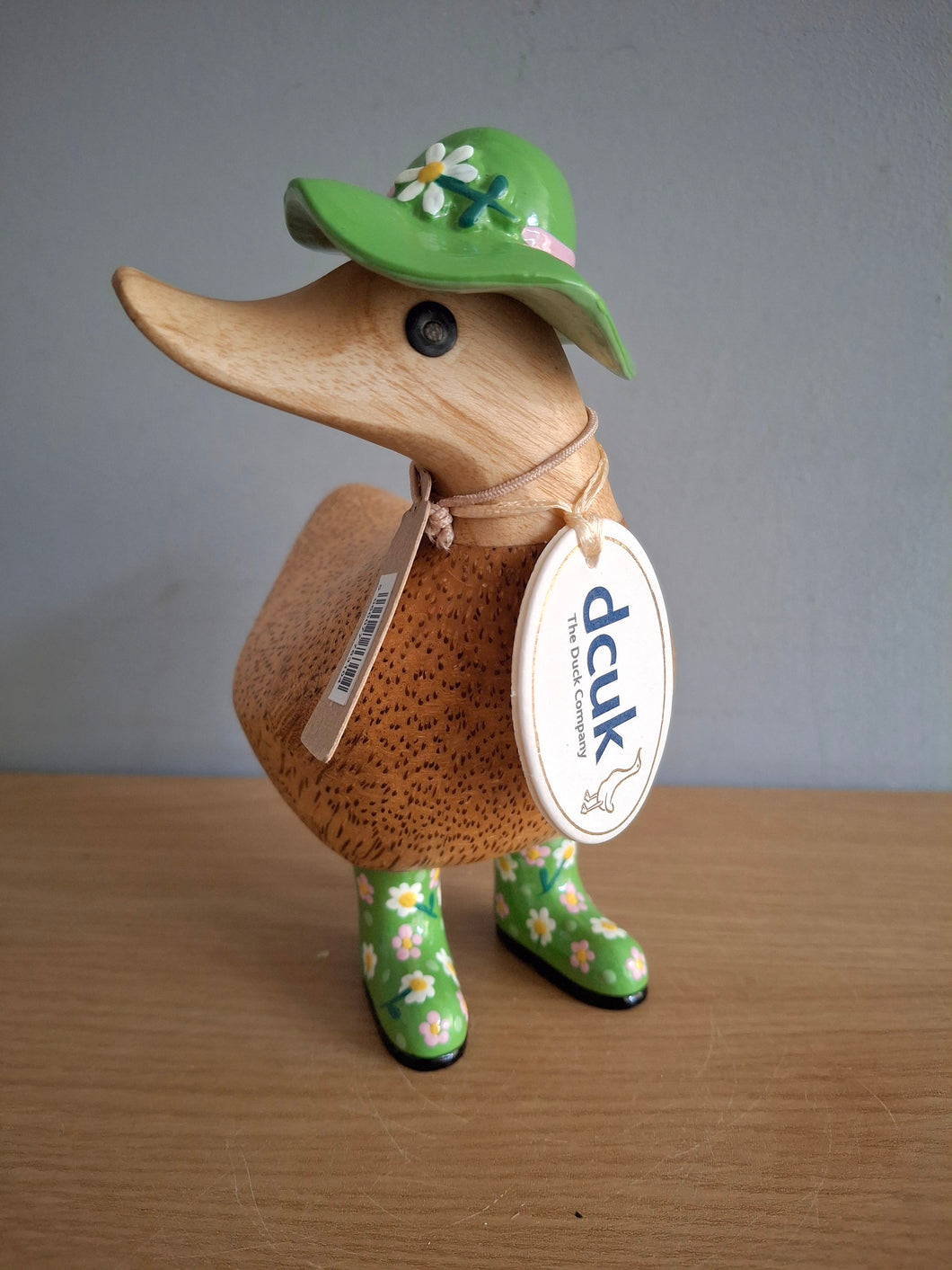 DCUK Green Floral Hat and Boots Ducky Duck Named PHOEBE 12cm New