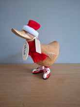 Load image into Gallery viewer, DCUK DUCKY Santa Hat and Boots Christmas Wooden Duck Named CHRIS
