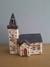 Load image into Gallery viewer, Village Pottery Steeple Church Tealight Holder Ceramic Gift NEW
