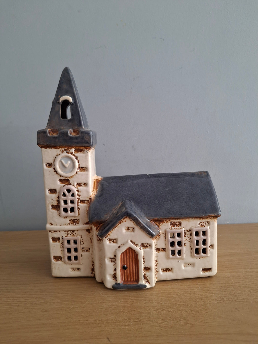Village Pottery Steeple Church Tealight Holder Ceramic Gift NEW