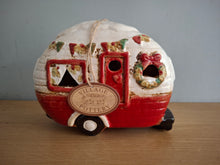 Load image into Gallery viewer, Village Pottery CHRISTMAS CARAVAN Tea Light Holder Ceramic Gift 18cm NEW
