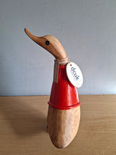Load image into Gallery viewer, DCUK Football Wooden Duckling Duck Named PAUL Wearing Red  New
