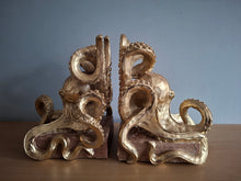 Load image into Gallery viewer, OCTOPUS Pair of Bookends McGowan and Rutherford Gold Effect Detailed Octopus Design
