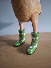 Load image into Gallery viewer, DCUK Wooden Duck Named Karen Green Floral Boots 35cm Free Gift Box
