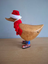 Load image into Gallery viewer, DCUK DUCKY Rudolph Boots Christmas Wooden Duck Named SANTA
