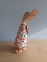 Load image into Gallery viewer, DCUK AUTUMN BAKER DUCKLING Named POPPY Pumpkin Apron Wooden Duckling Gift
