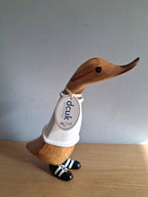 Load image into Gallery viewer, DCUK Football Wooden Duckling Duck Named ANDREW Wearing White New
