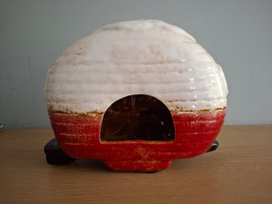 Village Pottery CHRISTMAS CARAVAN Tea Light Holder Ceramic Gift 18cm NEW