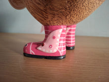 Load image into Gallery viewer, DCUK Duck Wild Welly PINK BUTTERFLY BOOTS Wooden Ducky Named CAMILLA
