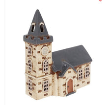 Load image into Gallery viewer, Village Pottery Steeple Church Tealight Holder Ceramic Gift NEW
