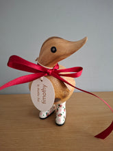 Load image into Gallery viewer, DCUK Wooden Ducky Duck Wild Strawberry Boots Named TIMOTHY
