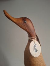 Load image into Gallery viewer, DCUK Wooden Duck Named LOUISE Teal Floral Boots 35cm Free Gift Box
