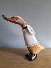 Load image into Gallery viewer, DCUK Football Wooden Duckling Duck Named ANDREW Wearing White New
