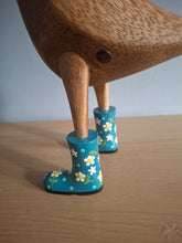 Load image into Gallery viewer, DCUK Wooden Duck Named LOUISE Teal Floral Boots 35cm Free Gift Box
