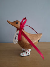 Load image into Gallery viewer, DCUK Wooden Ducky Duck Wild Strawberry Boots Named FREDDIE
