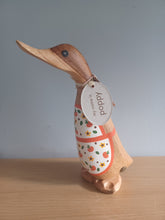 Load image into Gallery viewer, DCUK AUTUMN BAKER DUCKLING Named POPPY Pumpkin Apron Wooden Duckling Gift
