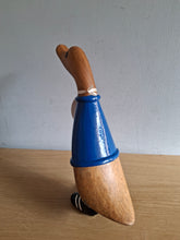 Load image into Gallery viewer, DCUK Football Wooden Duckling Duck Named GEORGE Wearing Blue New
