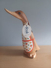 Load image into Gallery viewer, DCUK AUTUMN BAKER DUCKLING Named POPPY Pumpkin Apron Wooden Duckling Gift
