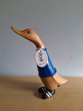 Load image into Gallery viewer, DCUK Football Wooden Duckling Duck Named GEORGE Wearing Blue New
