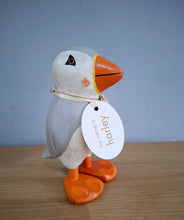 Load image into Gallery viewer, DCUK Puffings Baby Wooden Puffin Bird Named HARLEY Coastal Ornament
