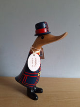 Load image into Gallery viewer, DCUK BEEFEATER DUCK Named HENRY Wooden Duckling in Regal Blue with Gift Bag
