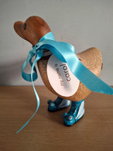 Load image into Gallery viewer, DCUK Duck Wild Welly BLUE DRAGONFLY BOOTS Wooden Ducky Named CAROL
