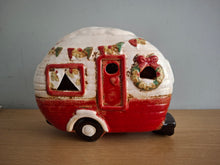 Load image into Gallery viewer, Village Pottery CHRISTMAS CARAVAN Tea Light Holder Ceramic Gift 18cm NEW
