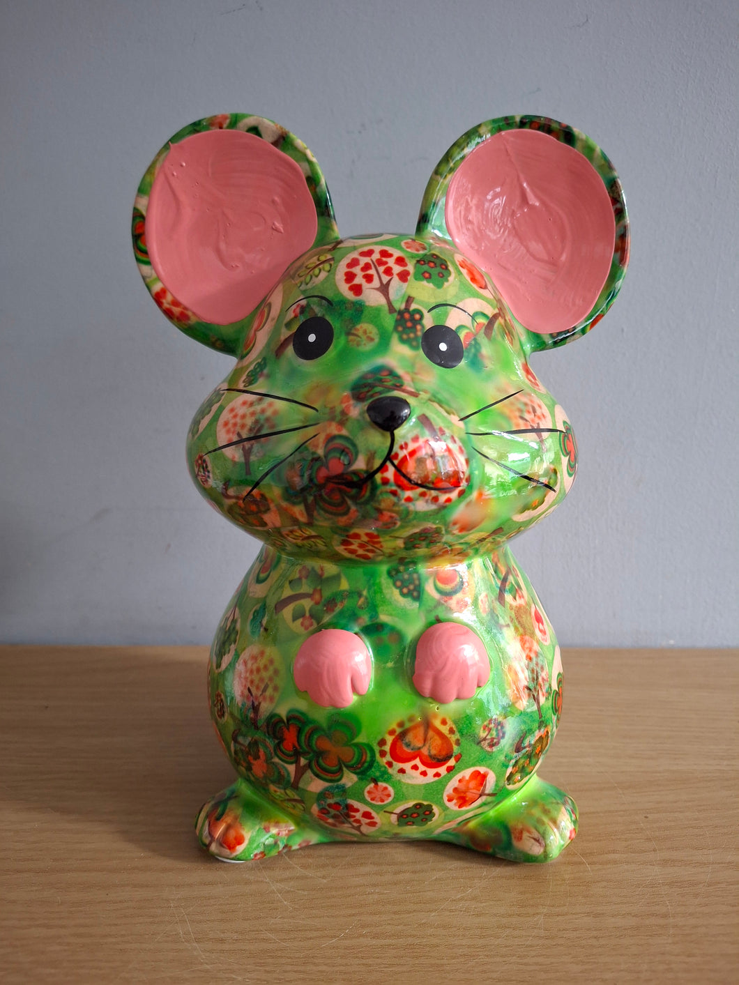 Pomme Pidou MARTHA MOUSE Money Box Decoupage Ceramic Piggy Bank With Stopper NEW