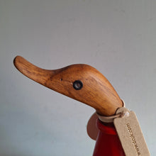 Load image into Gallery viewer, DCUK Football Wooden Duckling Duck Named RICHARD Wearing Red New
