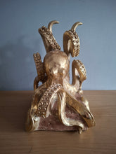 Load image into Gallery viewer, OCTOPUS Pair of Bookends McGowan and Rutherford Gold Effect Detailed Octopus Design
