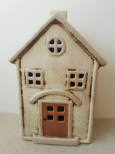 Load image into Gallery viewer, Ceramic Village Pottery House Tea Light Holder With Chimney Gift Ornament Decoration 22cm
