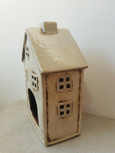 Load image into Gallery viewer, Ceramic Village Pottery House Tea Light Holder With Chimney Gift Ornament Decoration 22cm
