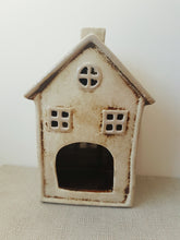 Load image into Gallery viewer, Ceramic Village Pottery House Tea Light Holder With Chimney Gift Ornament Decoration 22cm
