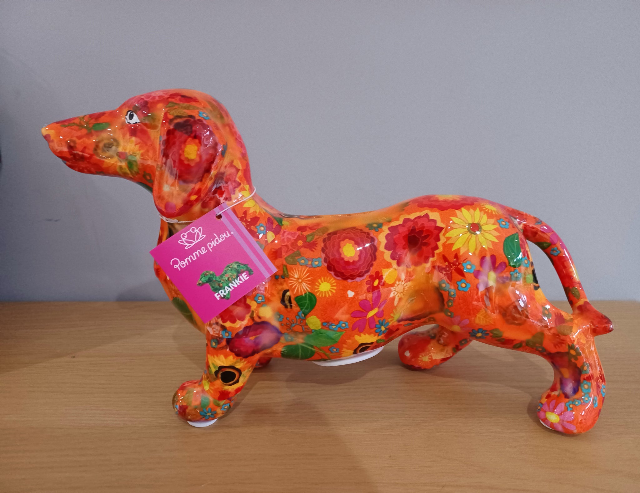 Pomme Pidou Frankie Dachshund coloured ceramic Money Box Sausage Dog lover  gift