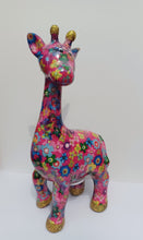 Load image into Gallery viewer, Pomme Pidou MONEY BOX CELESTE GIRAFFE Floral Decoupage Ceramic Gift 27cm
