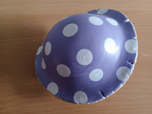 DCUK Toadstool Hedgy Wooden Hedgehog Lilac Spotty Toadstool Hat 9cm Mothers Day Gift New