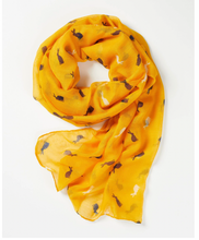 Load image into Gallery viewer, SCARVES Fable England Scarves Ochre Rabbit Silhouette Print Scarf
